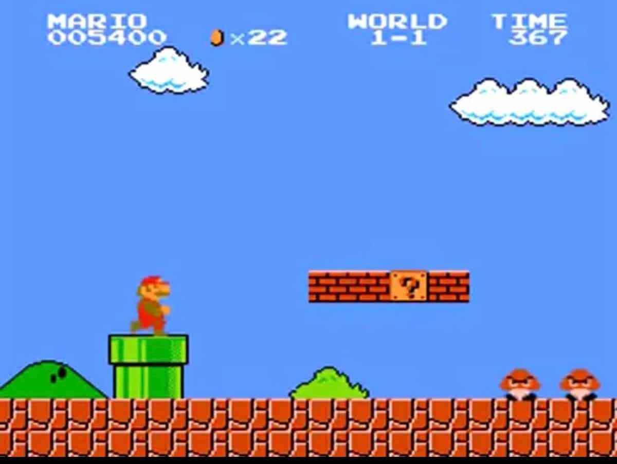 image montrant une scène du jeu vidéo Mario Bros original