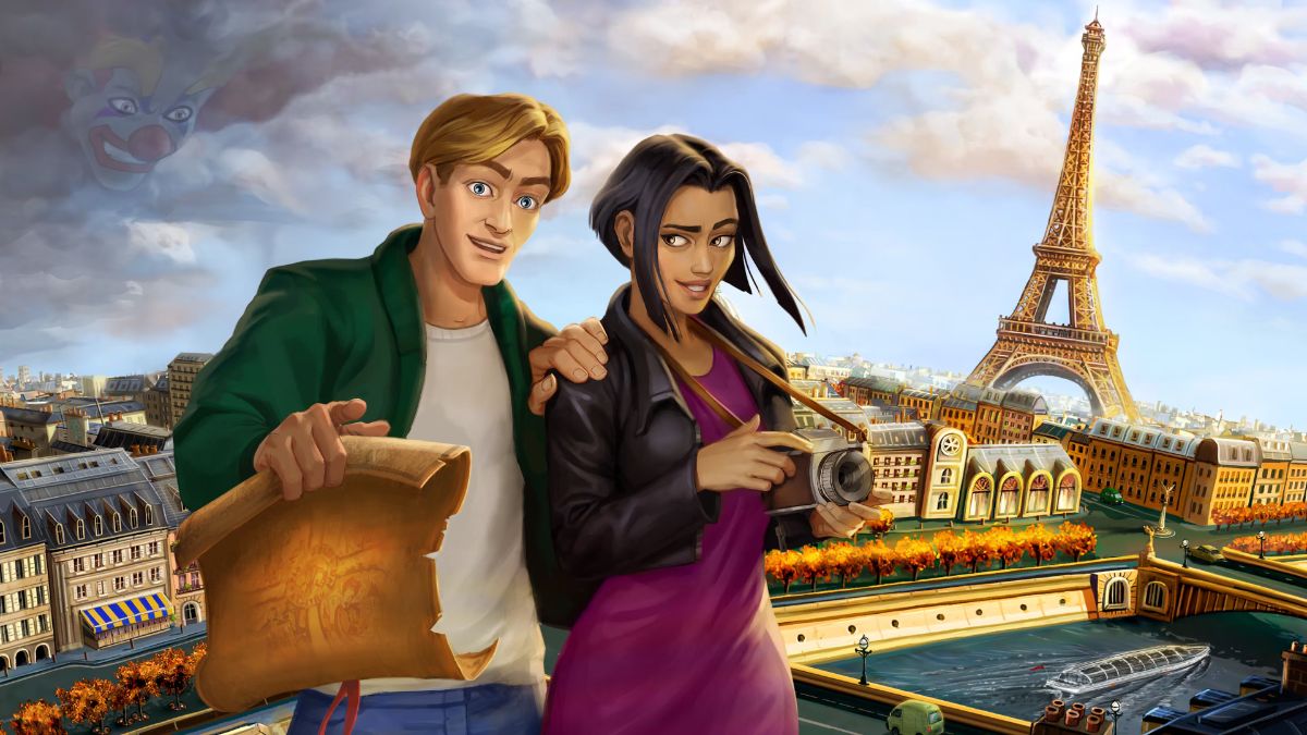 les personnages principaux de Broken Swords devant la tour eiffel