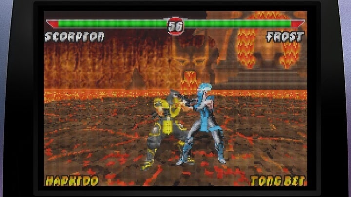 モータルコンバット：デッドリーアライアンス（GBA）におけるスコーピオン対フロストの戦い