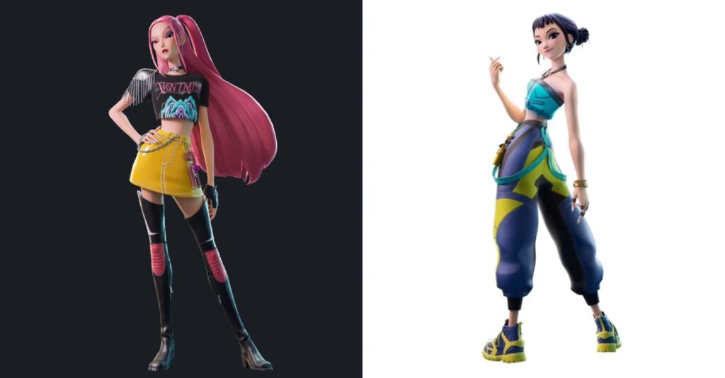 케이팝 데몬 헌터스의 미라와 조이 포트나이트 스킨