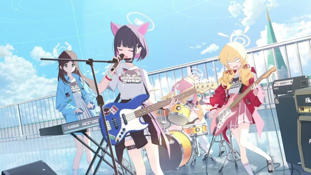 게임 블루 아카이브 속 미소녀 밴드