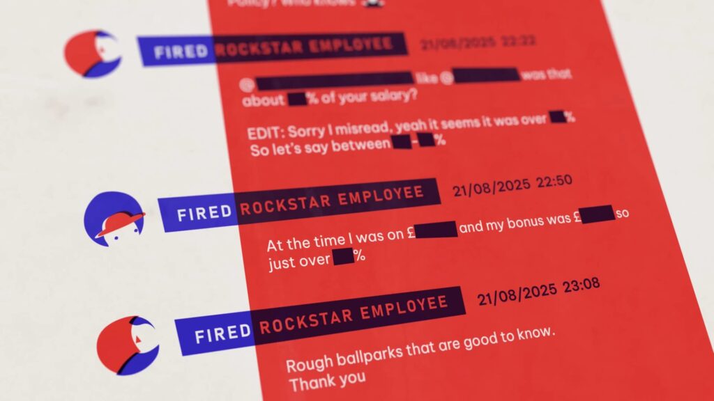 락스타 전 직원들이 디스코드에서 월급 얘기를 하는 장면