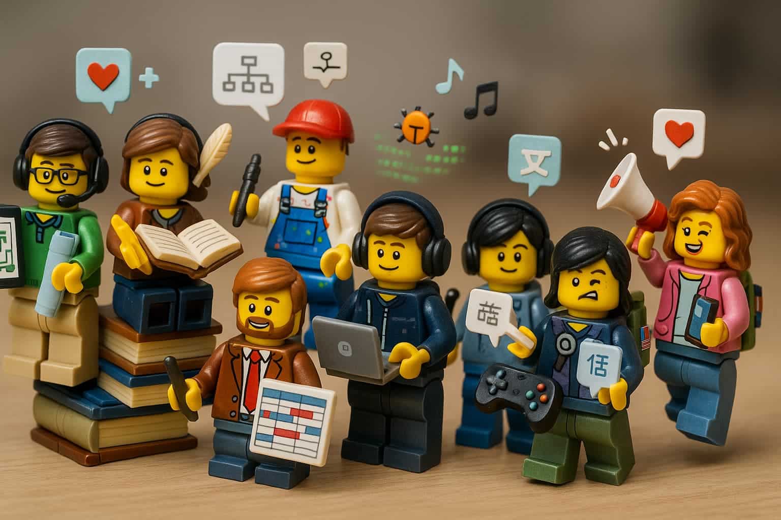 레고로 표현된 다양한 게임 직군 이미지