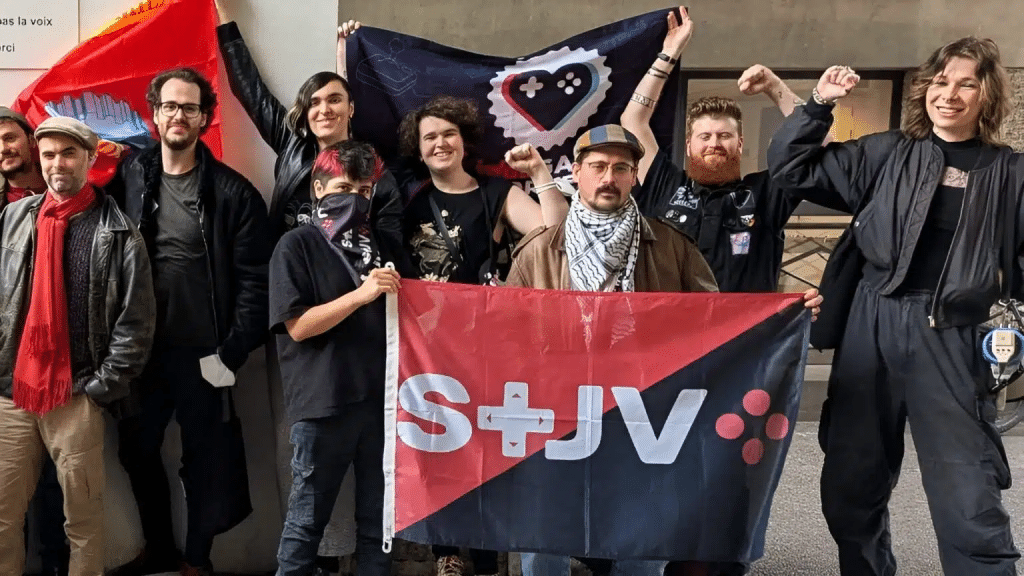 유럽 게임 노조 활동가들의 모습