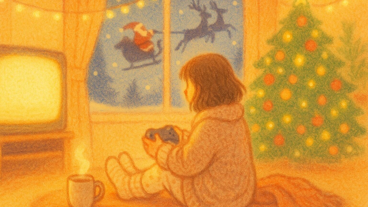 따뜻한 느낌의 크리스마스 게임 일러스트