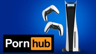 폰허브 로고와 플레이스테이션5의 합성 이미지