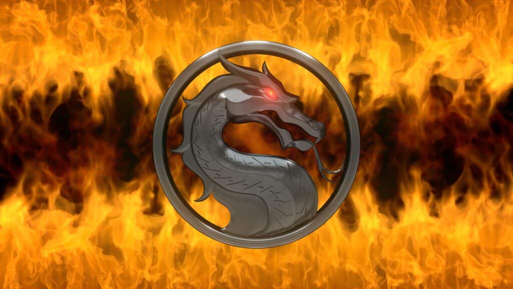 모탈 컴뱃의 용을 사용한 로고와 불