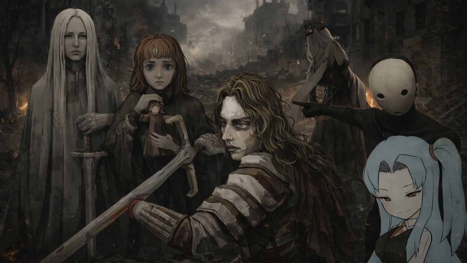 암울한 세계관의 게임 등장 인물 합성 이미지