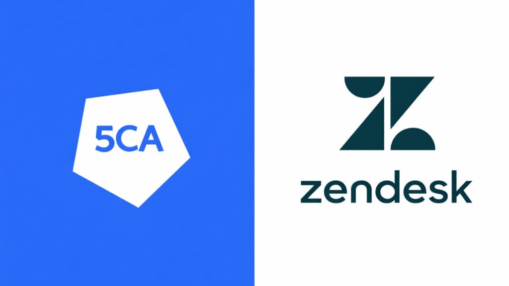 디스코드 고객 협력업체 5CA와 Zendesk 로고