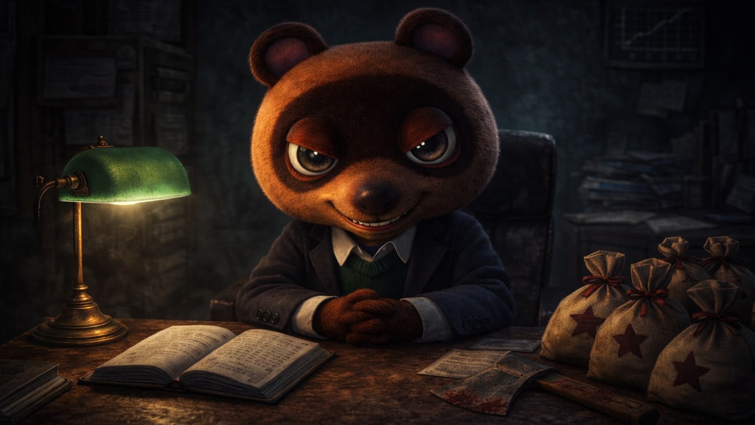 수상한 미소를 짓는 동물의 숲 너굴