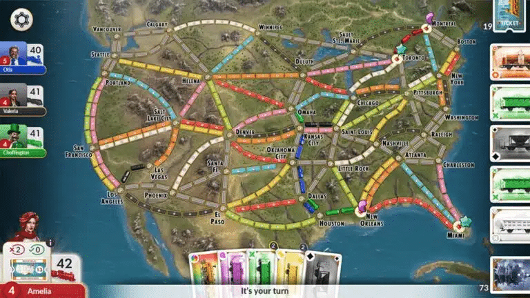 Scoor punten door middel van je routes in Ticket to Ride