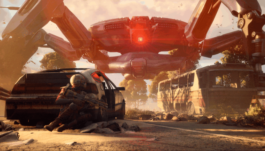 Stora robotar är fiender i Arc Raiders