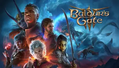 Baldur's Gate 3 med karaktärer från spelet