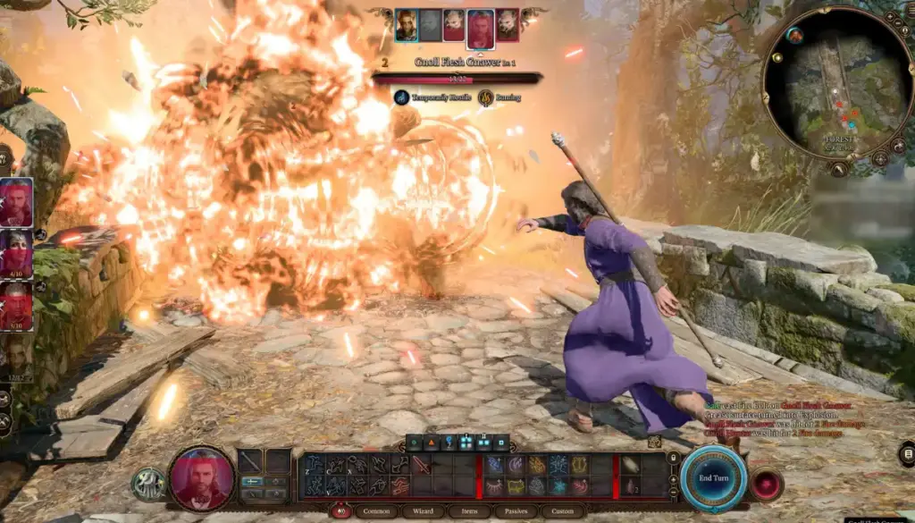 Karaktär i Baldurs gate 3 med UI 