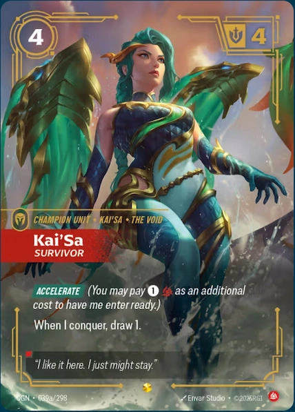 Kai'sa TCG kort från League of Legends: Riftbound