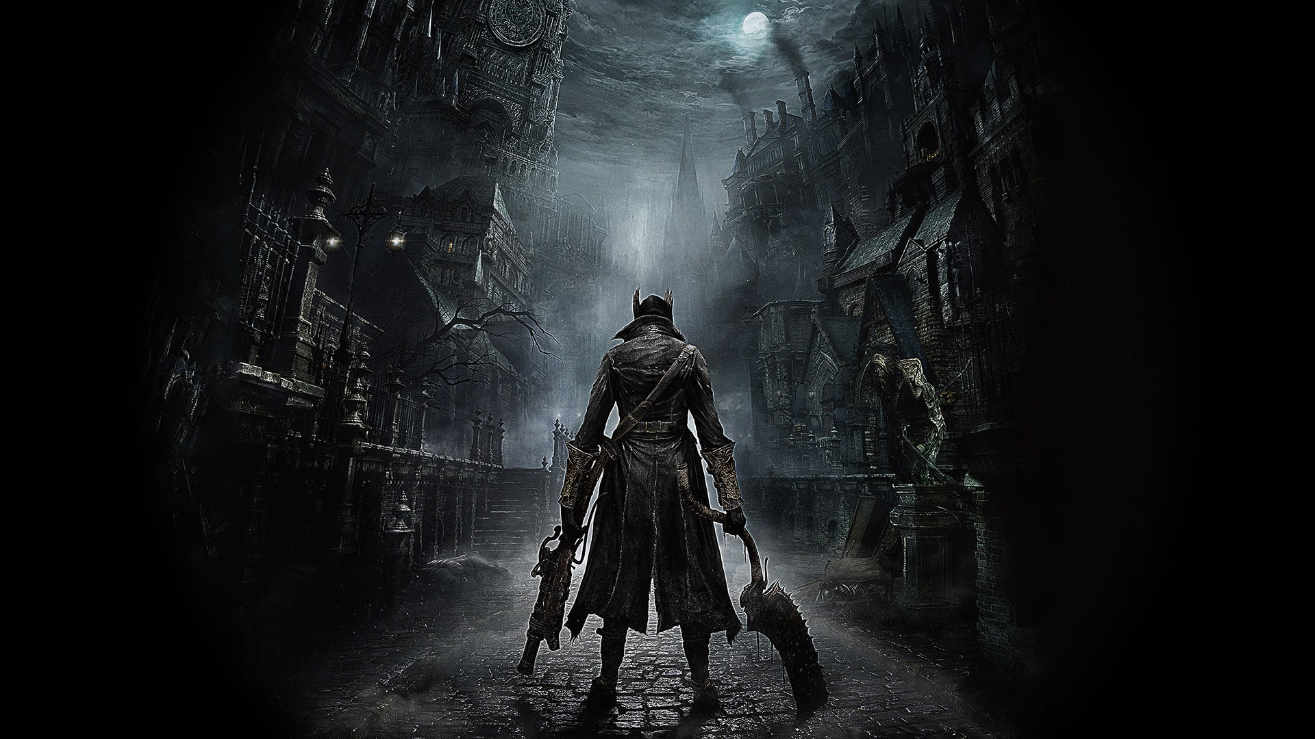 Bloodborne keyart from cover of FromSoftware game
