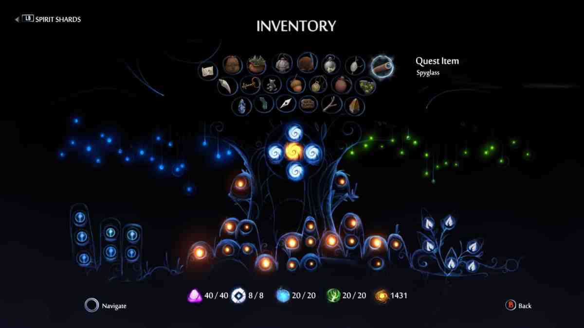 Ori and the Will of the Wisps gives player freedom with diverse play options and artsy menus