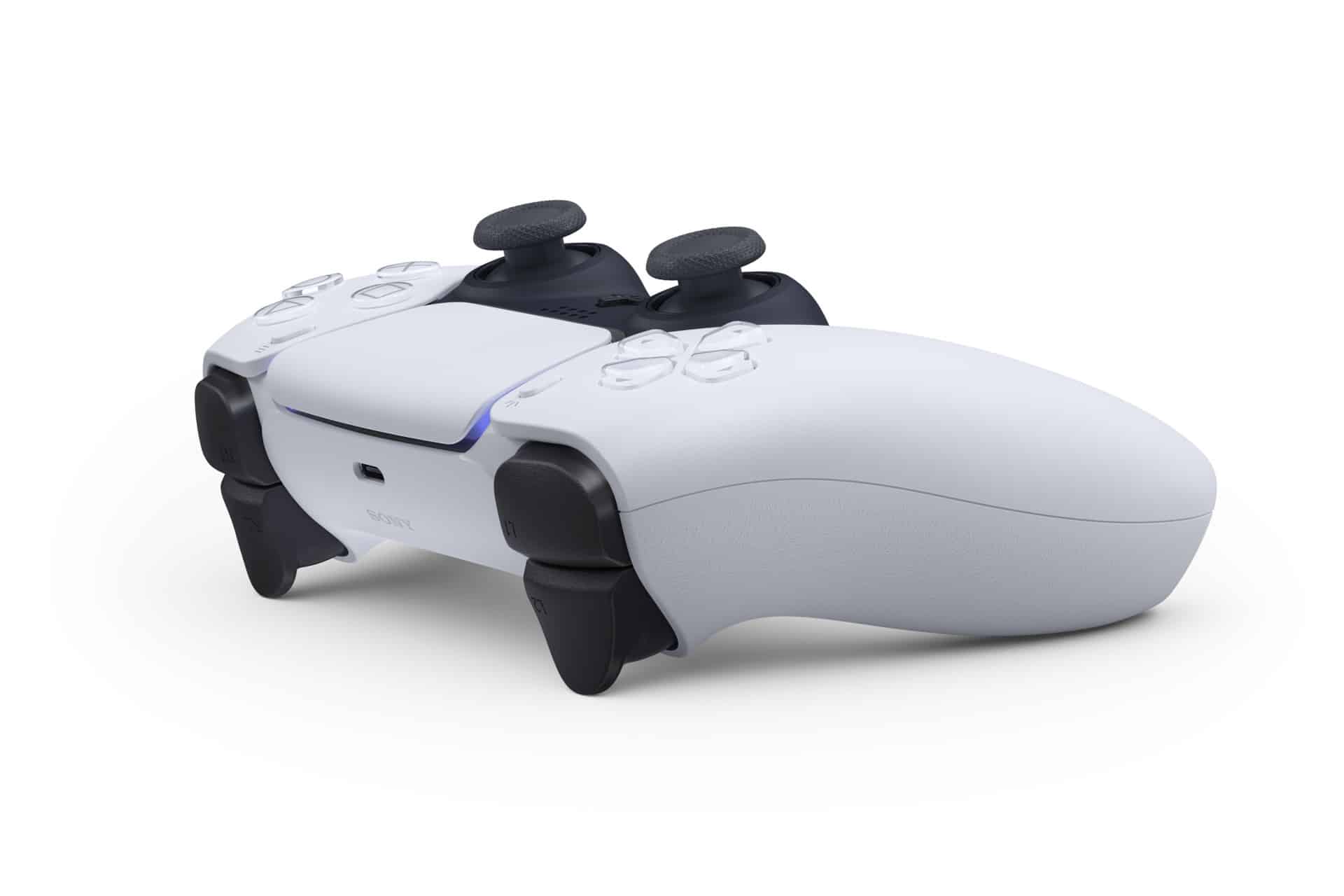 Sony PlayStation 5 controller DualSense haptic feedback, adaptive triggers, topside light bar, Create button