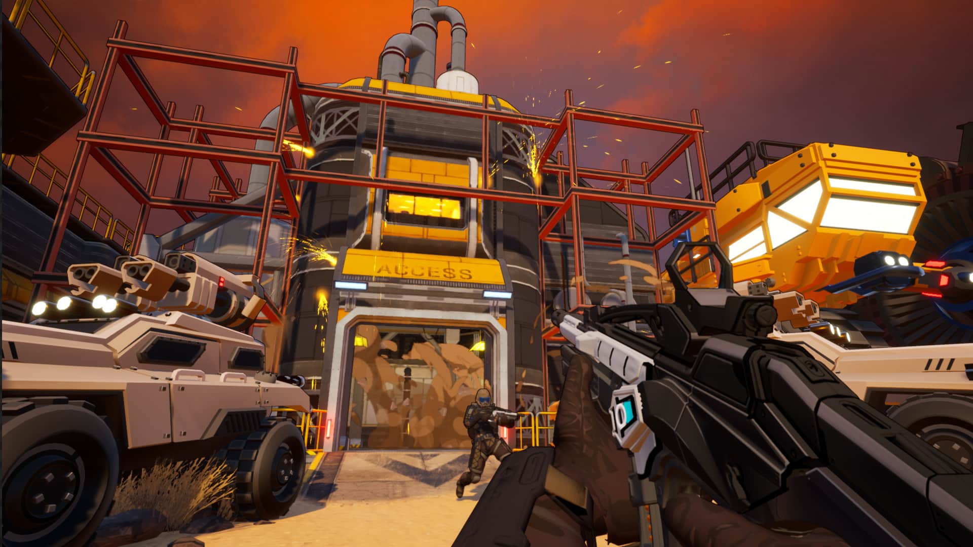 demo preview Earthbreakers Petroglyph Games FPS RTS base destruction