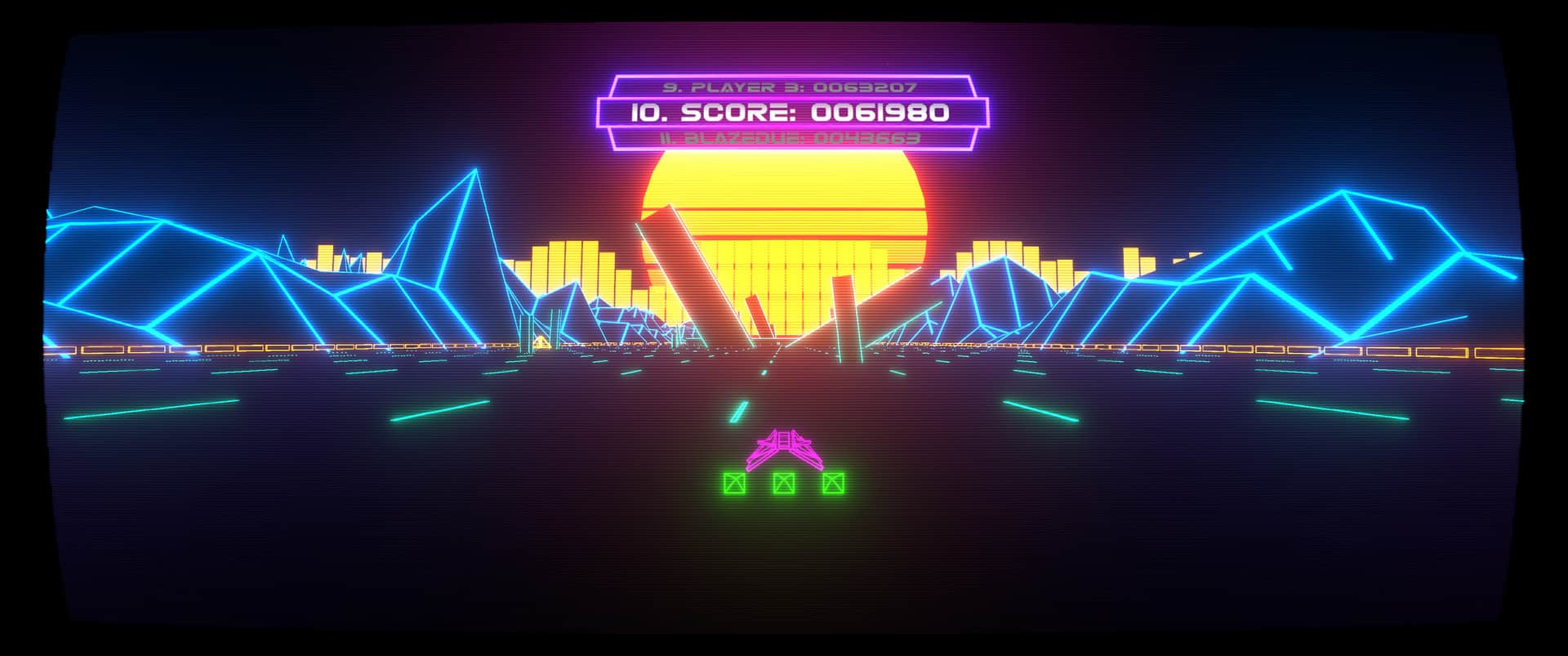 Vecter Taranasus cyberpunk synthwave wireframe retro futuristic racer