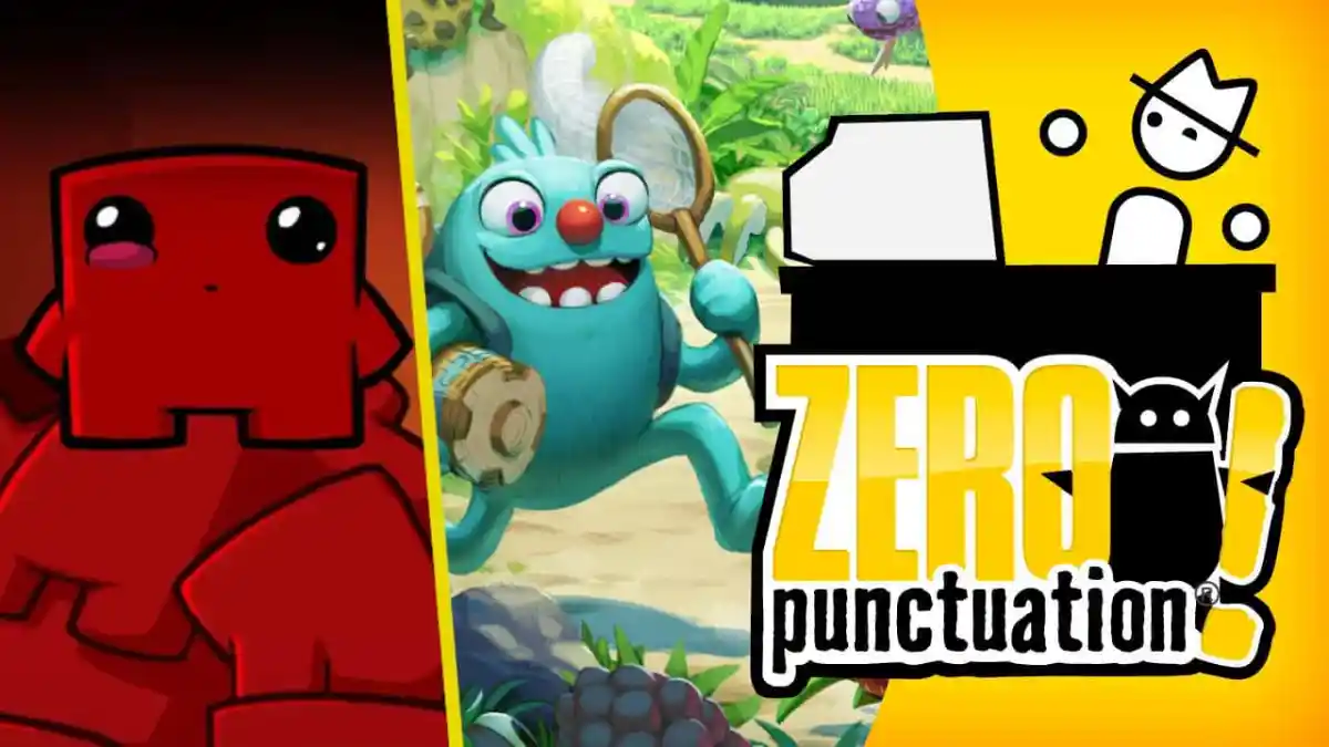 Bugsnax Super Meat Boy Forever Zero Punctuation review Yahtzee Croshaw Team Meat Young Horses