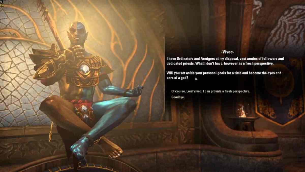 The Elder Scrolls Online Vivec voiceover voice acting video game text voiceless preferred