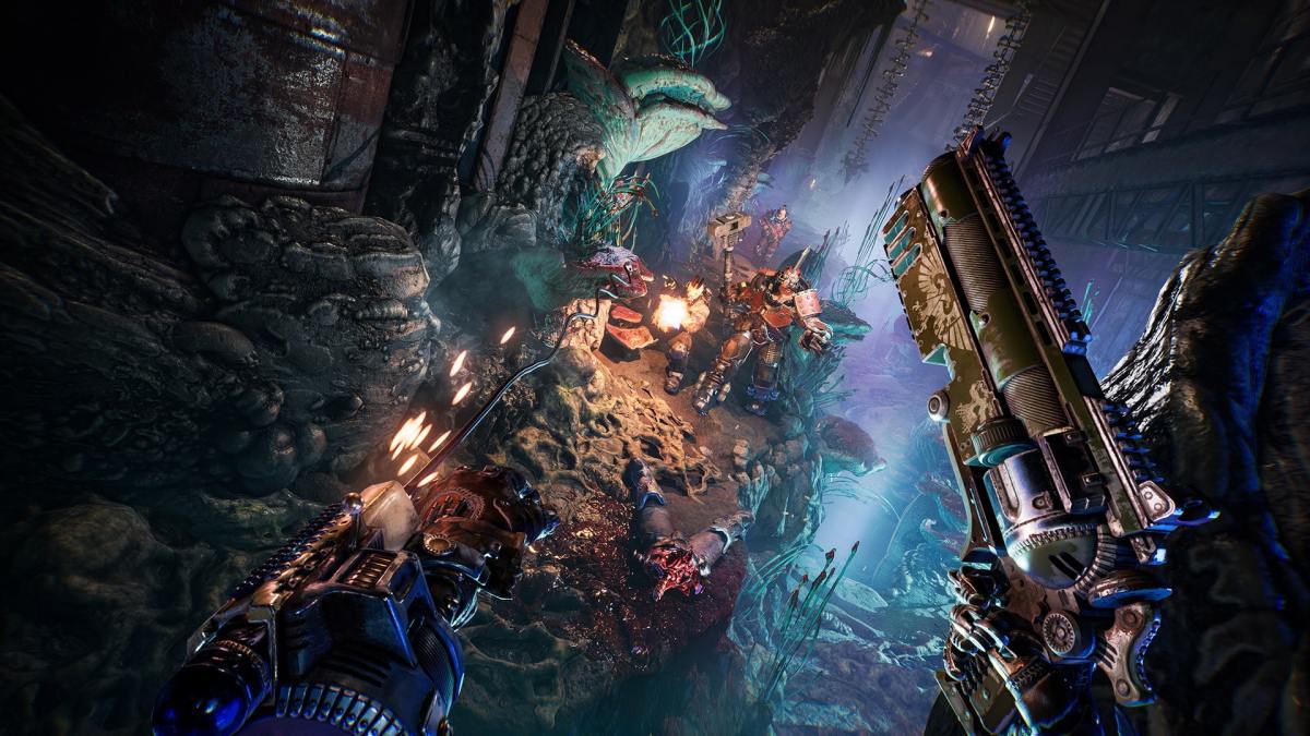 Necromunda: Hired Gun interview Streum On Studio Victor Mercier game producer Warhammer 40,000 40K brutal frenetic first-person shooter fast FPS with cyber mastiff Focus Home Interactive