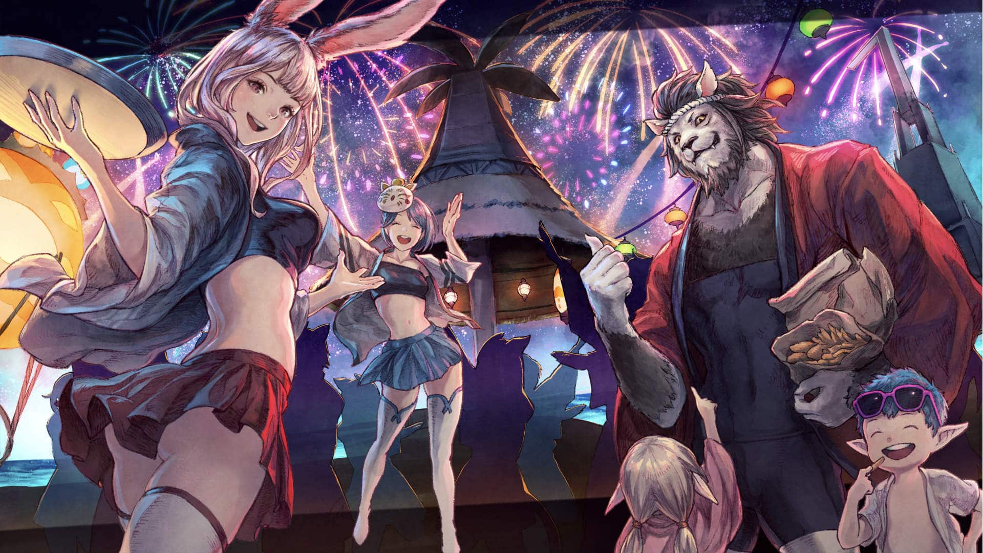 Final Fantasy XIV Limsa Lomina party community singing song music dance horny costume