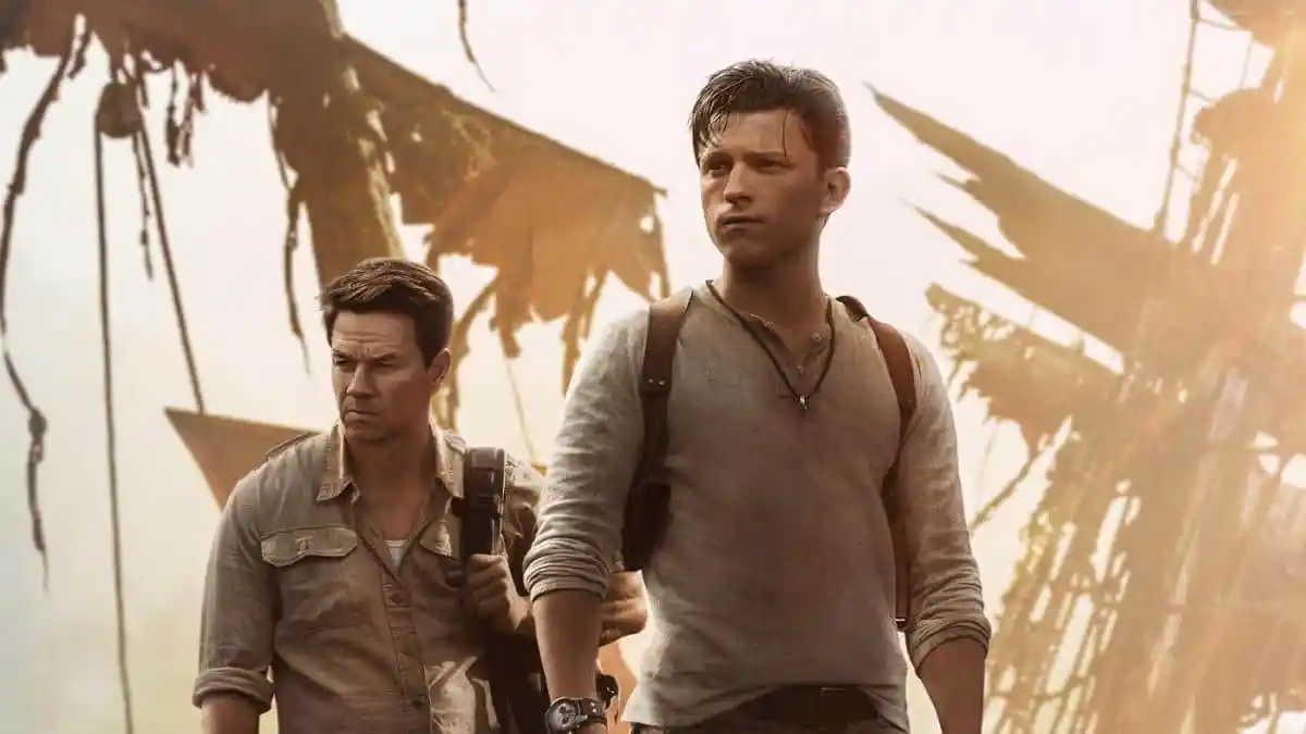Uncharted movie second trailer 2 2nd flying pirate ships tom holland mark wahlberg