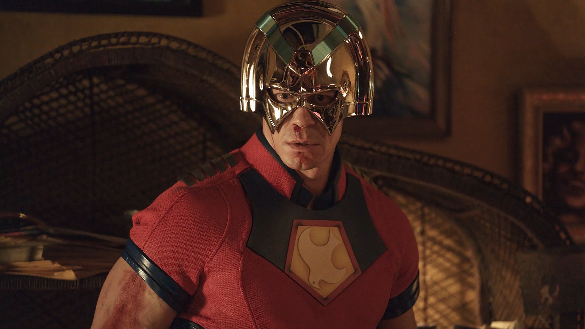 Peacemaker review HBO Max James Gunn John Cena first three episodes A Whole New Whirled Best Friends for NEver Better Goff Dead 1980s nostalgia masculine man dissection