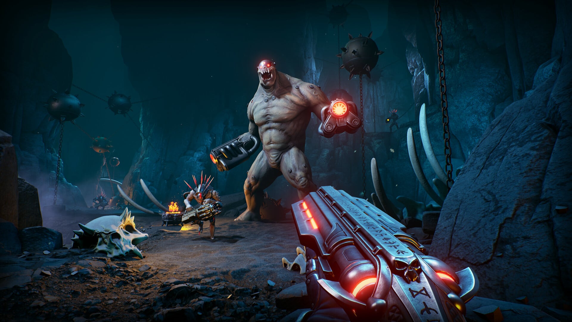 Scathe, Doom, FPS, bullet hell, Damage State, Kwalee, gameplay, trailer, reveal, announcement