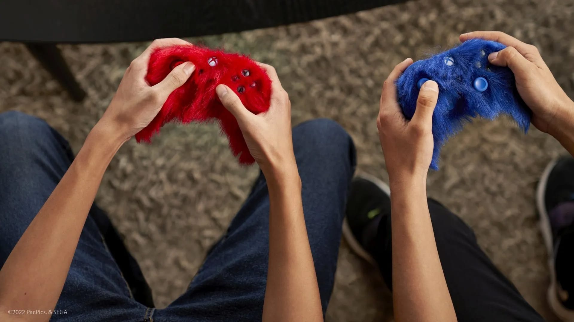 Sonic the Hedgehog 2 movie Xbox Series S custom furry fuzzy shag controller controllers