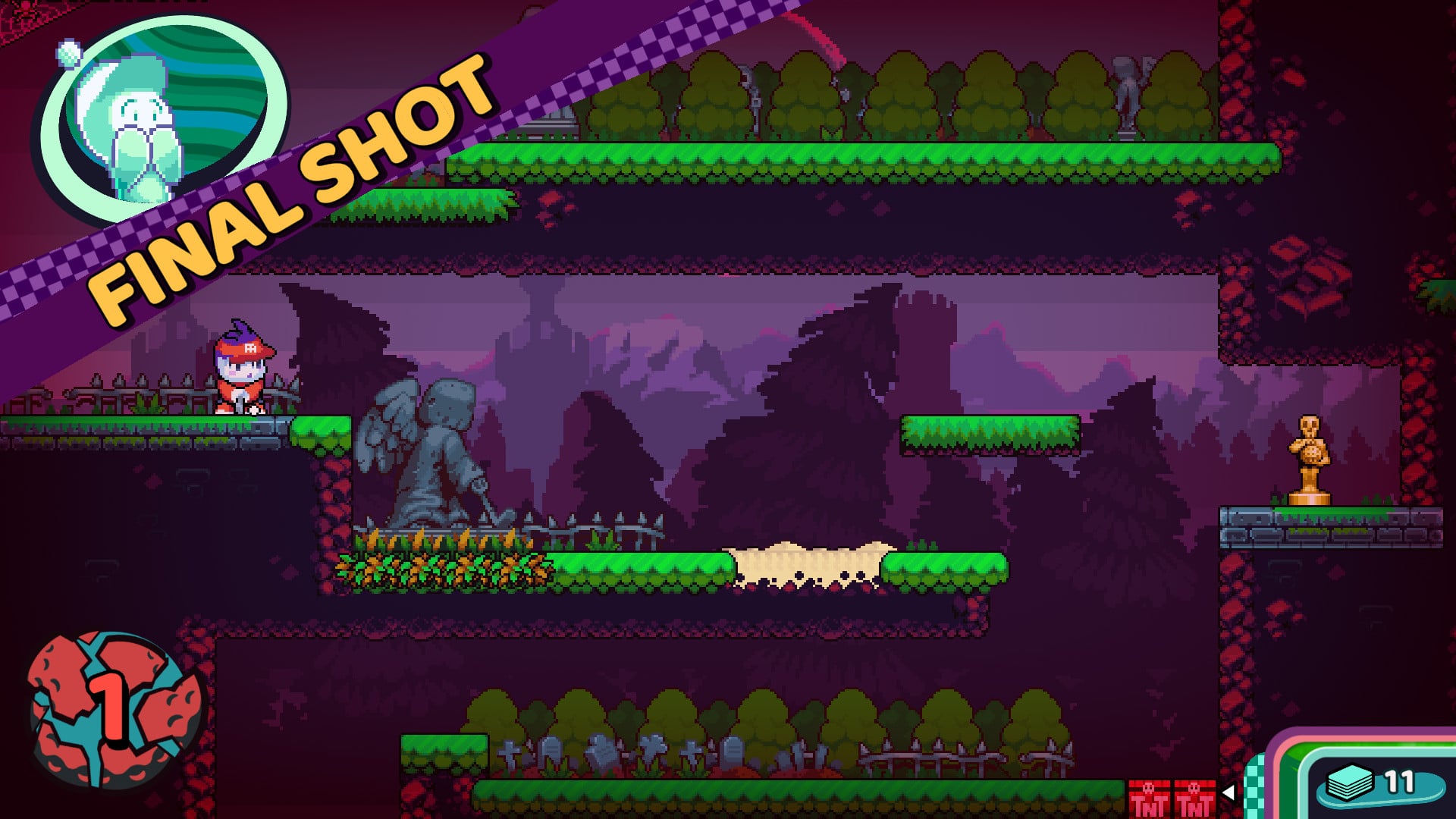 Cursed to Golf preview PAX East 2022 Chuhai Labs Thunderful Publishing roguelike sidescroller 2D golf fun strategy