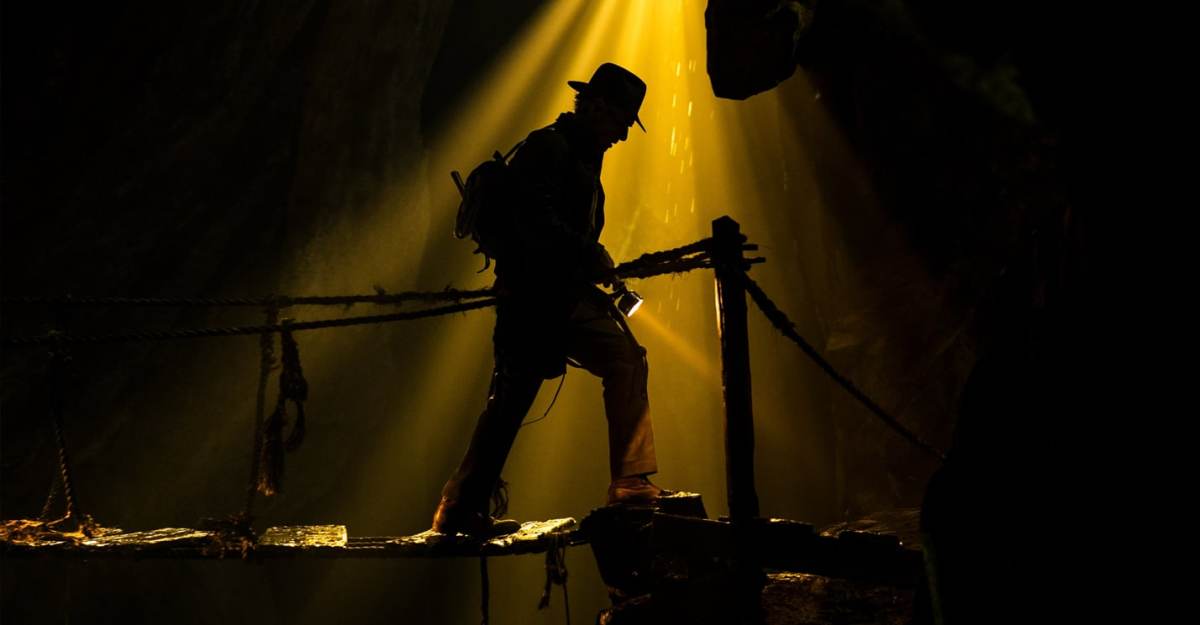 Indiana Jones 5 Release Date & First-Look Image Revealed with Harrison Ford in a cavern, James Mangold director at Lucasfilm