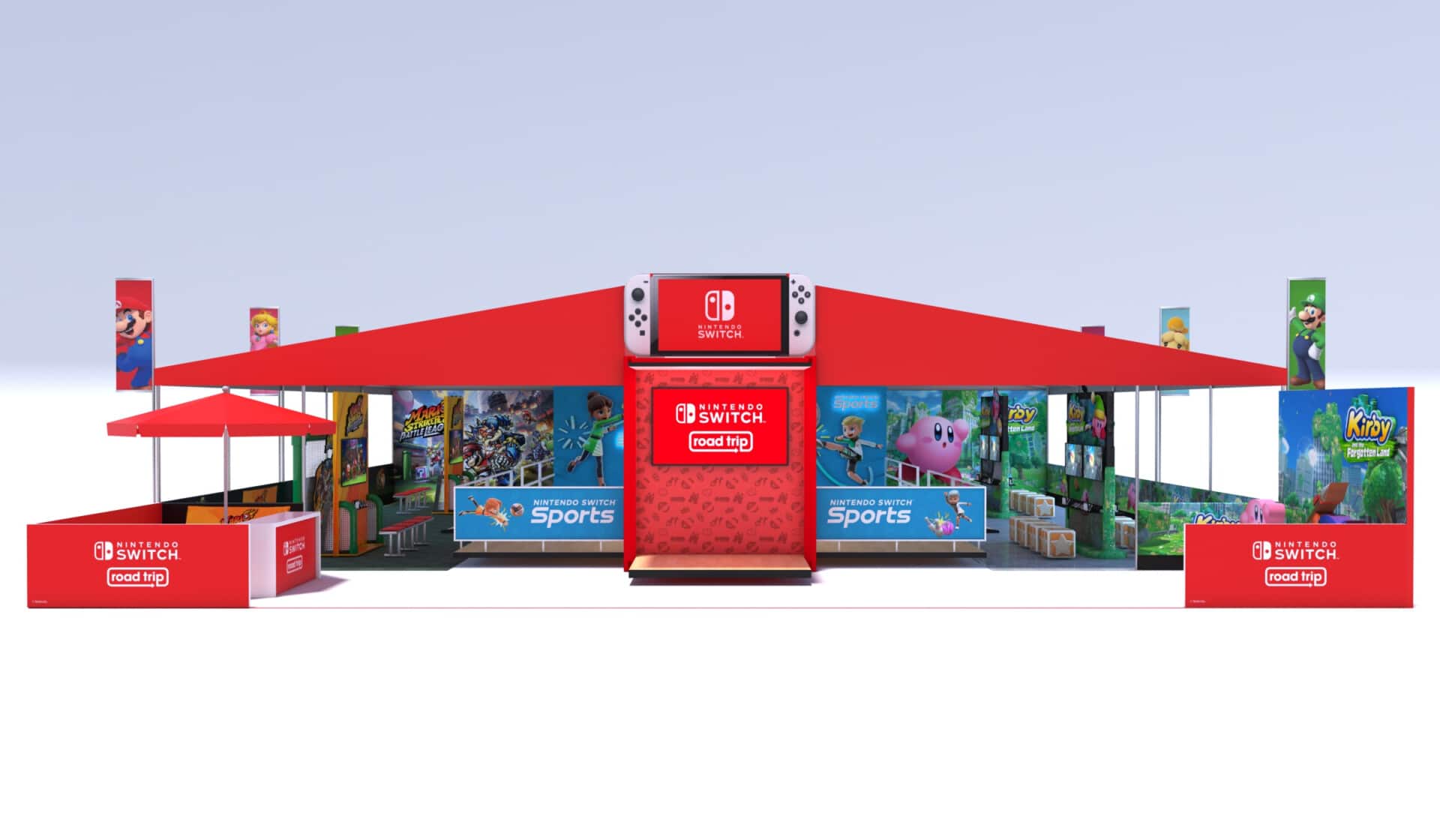 Nintendo Switch Road Trip tour US United States physical interactive hands-on experience in American cities with OLED