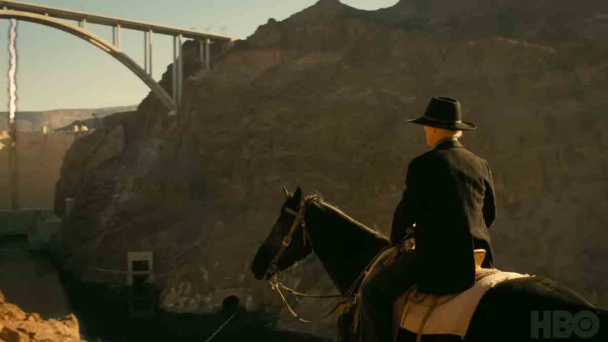 Westworld season 4 episode 1 premiere review The Auguries HBO 1920 1930s gangster Hoover Dam imagery transition new story Aaron Paul