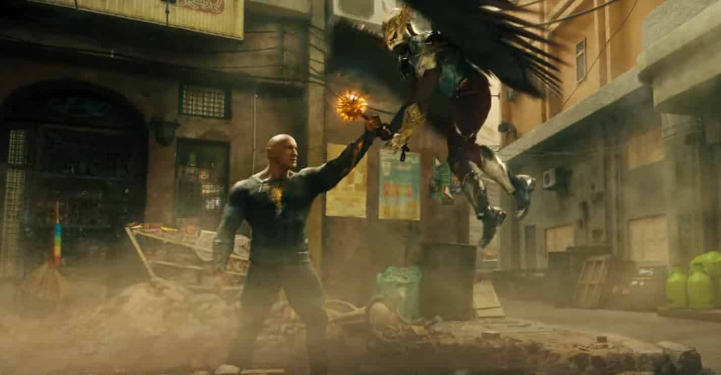 Black Adam trailer SDCC 2022 Justice Society Hawkman Dwayne Johnson Rock Amanda Waller Viola Davis San Diego Comic-Con
