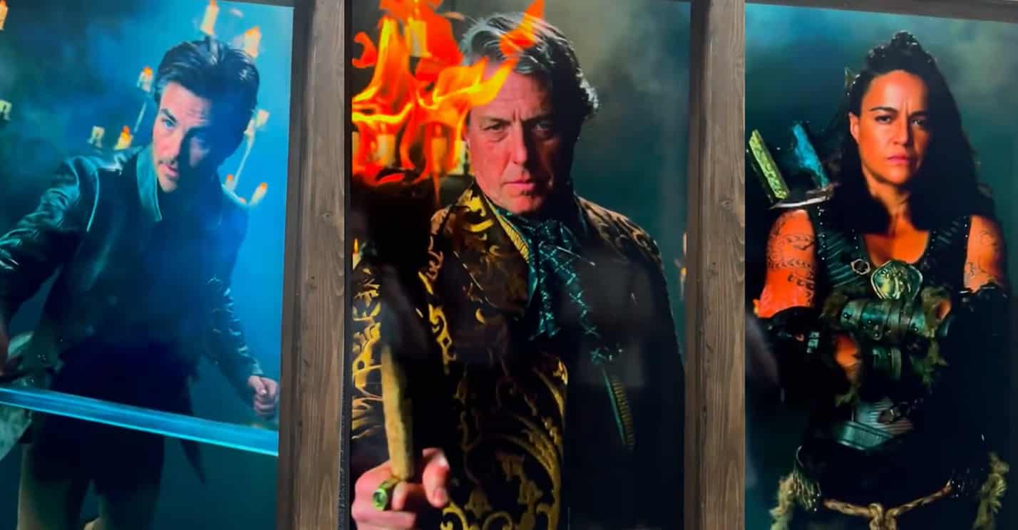 Dungeons & Dragons: Honor Among Thieves movie first look actors in costume Chris Pine Hugh Grant Michelle Rodriguez