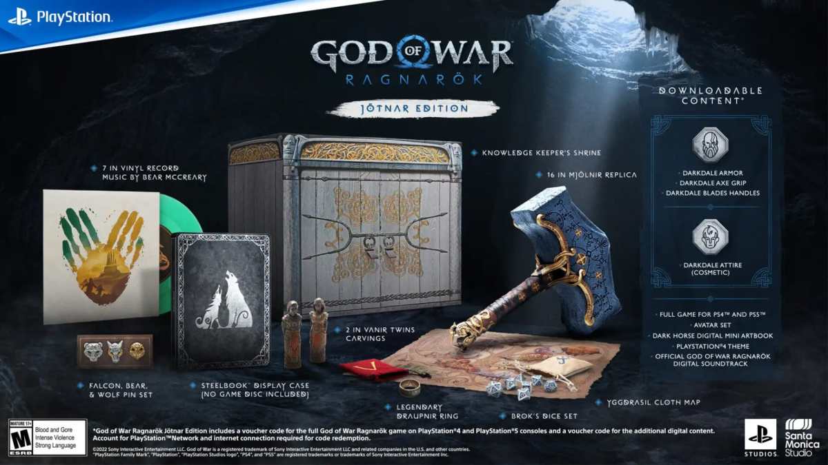 God of War Ragnarok release date November 2022 collectors edition Jotnar edition no disc digital deluxe preorder begins collector's edition