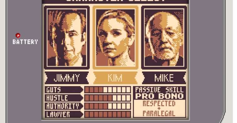 Better Call Saul Game Boy game GB video mockup reimagining Lumpy Touch Better Call Saul Gameboy'd