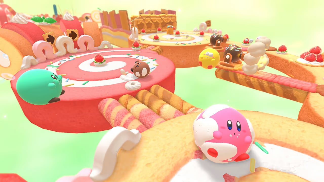 Kirbys Dream Buffet gameplay overview release date trailer August 17, 2022 multiplayer co-op local online strawberry customization Nintendo Switch eShop preorder Kirby's Dream Buffet