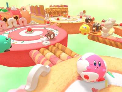Kirbys Dream Buffet gameplay overview release date trailer August 17, 2022 multiplayer co-op local online strawberry customization Nintendo Switch eShop preorder Kirby's Dream Buffet