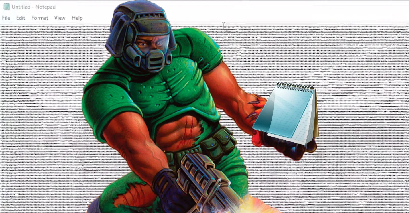 Doom in Notepad: Watch the Classic Running Fully Playable at 60 FPS