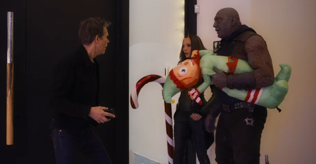 Disney+ MCU The Guardians of the Galaxy Holiday Special trailer with Kevin Bacon as himself in the Marvel Cinematic Universe
