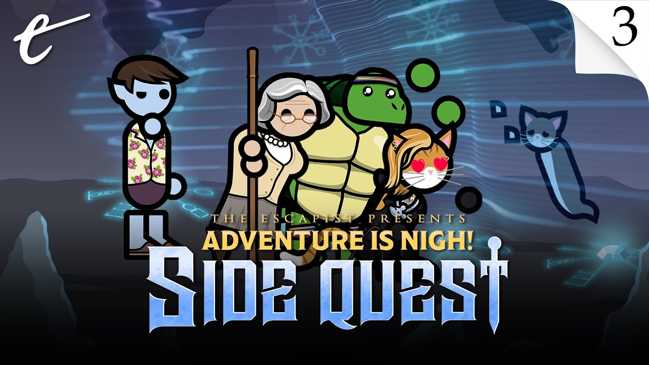 Adventure Is Nigh: Side Quest Episode 3 Cat Cat Bang Bang finale sponsored by TaleSpire and BouncyRock Entertainment, Escapist D&D Dungeons & Dragons campaign with Marty Sliva as Buca Di Beppo, Will Cruz as Aaron Mooney (no relation), JM8 as Susan Sheerfist, and Liv Shircel as Musk Goodsex