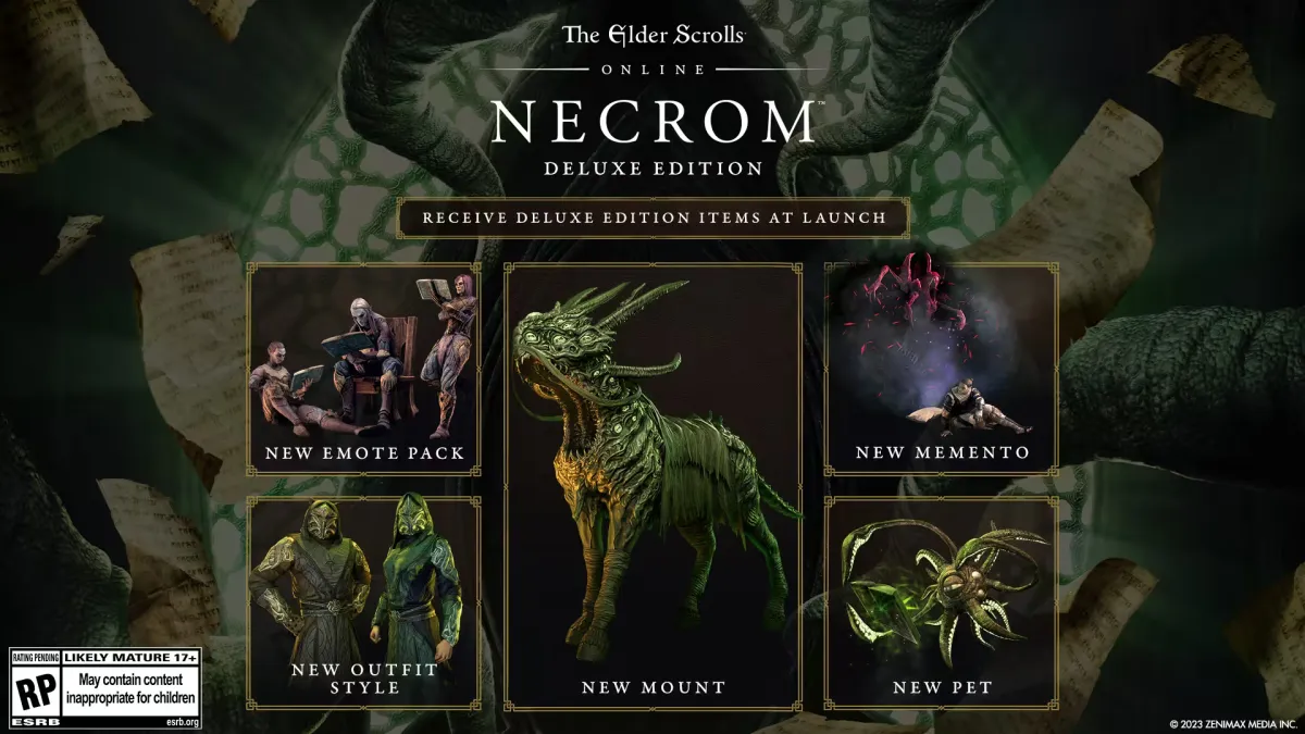 Here is a list of all of the items and bonuses in ESO / The Elder Scrolls Online: Necrom Deluxe Edition, the major expansion.