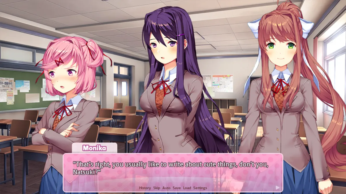 In Doki Doki Literature Club (DDLC), you might interpret Monika as a killer AI valentine of sorts, but she has lessons to impart to the player.