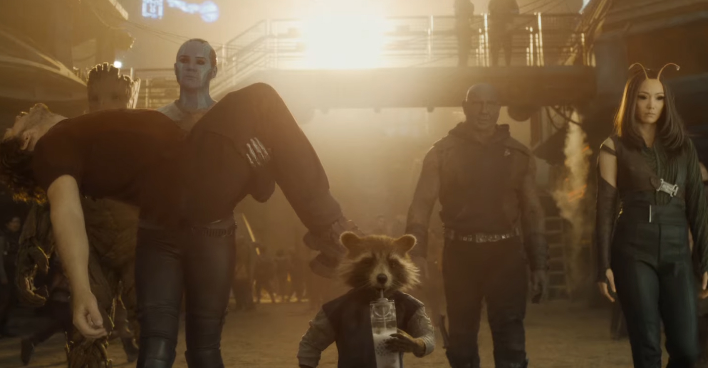 Guardians of the Galaxy Vol 3 official trailer Super Bowl Chris Pratt trilogy finale die death Nebula romance High Evolutionary