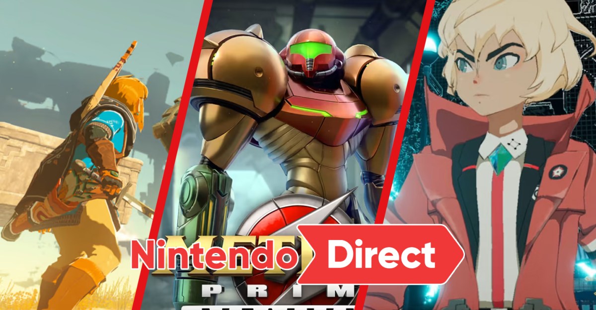 Here is a list of all Nintendo Switch games announced or shown at the Nintendo Direct on February 8, 2023, like Metroid Prime Remastered Etrian Odyssey Tears of the Kingdom Decapolice Game Boy GBA NSO Switch Online Expansion Pack