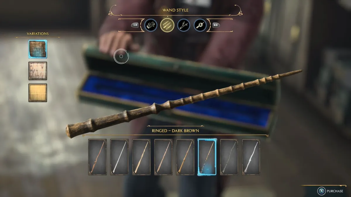 Hogwarts Legacy wand options